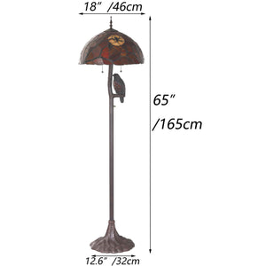 Tiffany Style Stained Glass Floor Lamp – Ravens & Moon