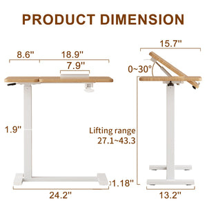 Adjustable Overbed Table with Wheels