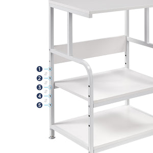 3-Tier Height Adjustable Printer Stand with Wheels