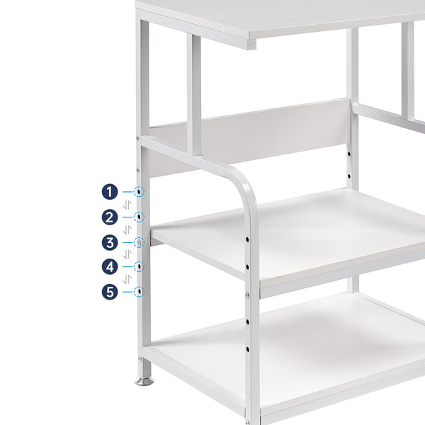 3-Tier Height Adjustable Printer Stand with Wheels