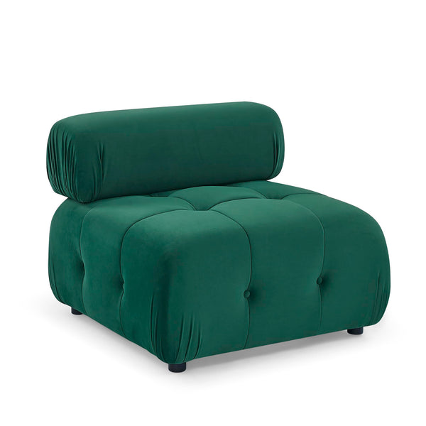 L-Shaped Modular Sectional Sofa with Reversible Ottoman – Green