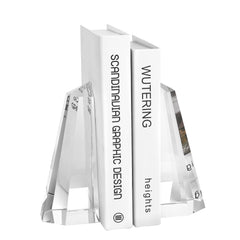 Crystal Bookends Half-Obelisk Design – Set of 2