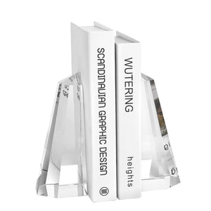 Crystal Bookends Half-Obelisk Design – Set of 2