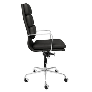 Tall Back Padded Management Office Chair with Chrome Frame & Aluminum Base