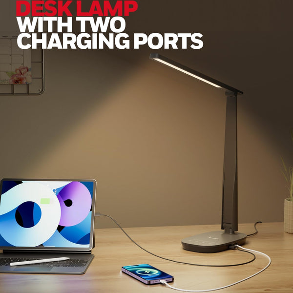 LED Desk Lamp with USB Charging Ports