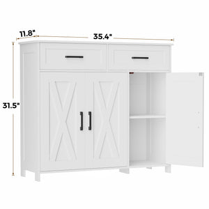 Sideboard Buffet Cabinet with Drawers, Doors & Adjustable Shelves