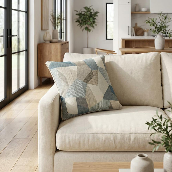 Blue Velvet Throw Pillow Set of 2 – 19 Inch Square Decorative Cushions