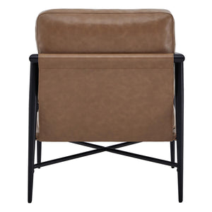 Mid-Century Modern Accent Chair Set of 2 – Faux Leather Armchair
