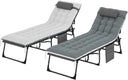 Folding Outdoor Chaise Lounge Chair Set of 2 with Adjustable Backrest