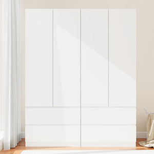 Modern Wardrobe Closet with Drawers & Hanging Rod