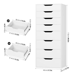 Tall 8-Drawer Dresser with Groove Handles