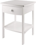 Square Wood End Table with Drawer and Shelf