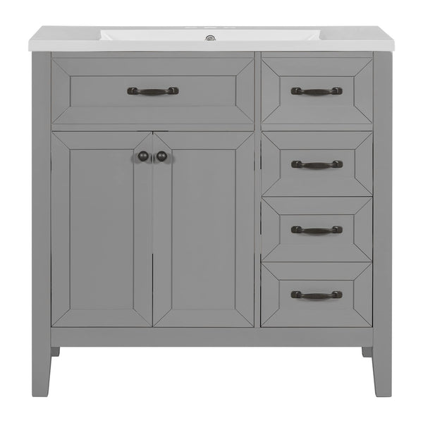 36" Bathroom Vanity with Sink, 3 Drawers & Soft-Close Doors