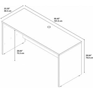 60W Credenza Office Desk with Thermally Fused Laminate Surface