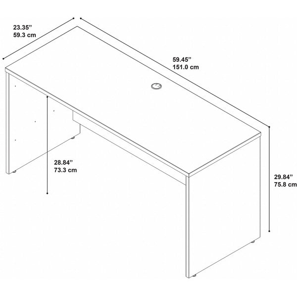 60W Credenza Office Desk with Thermally Fused Laminate Surface