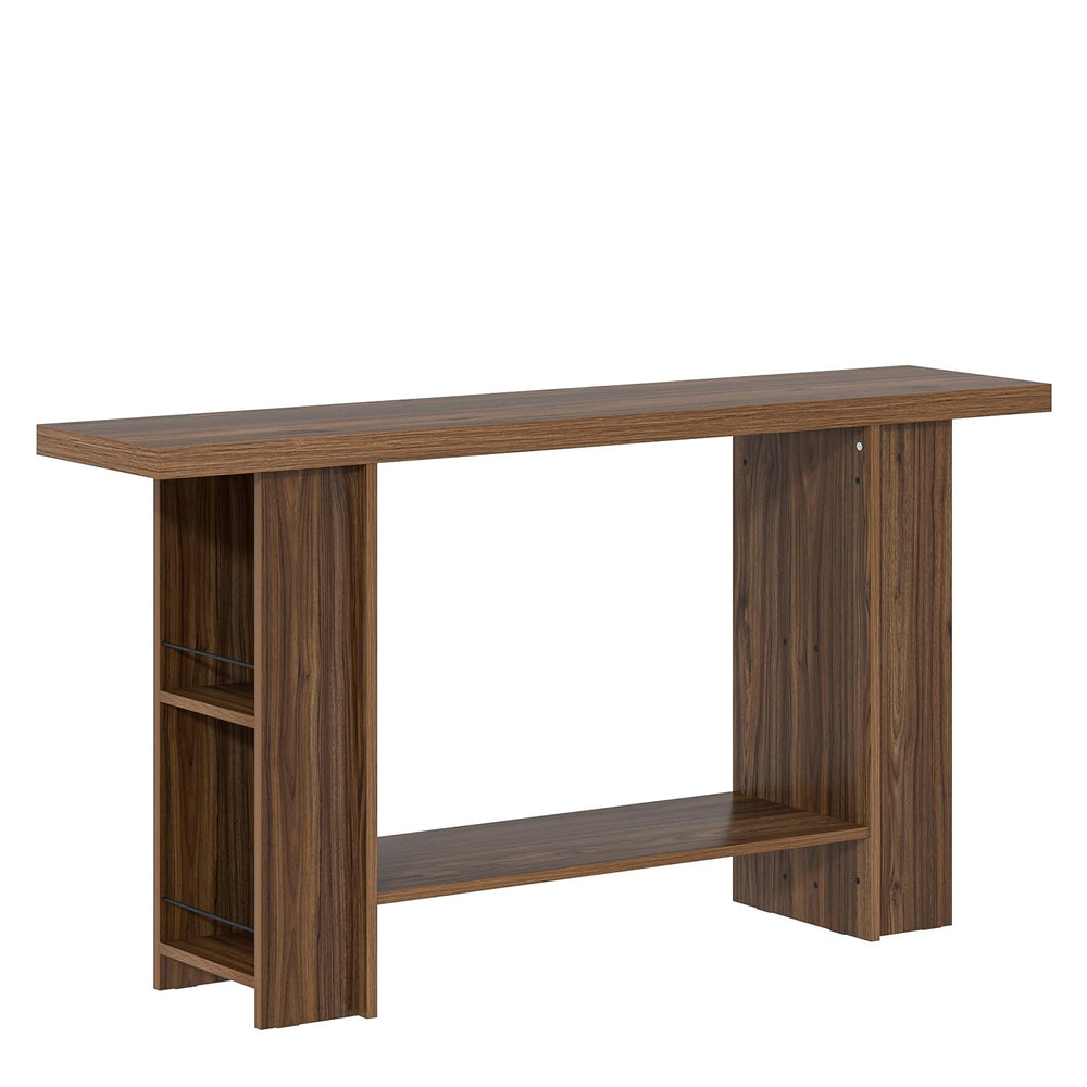 2-Tier Console Table with Side Storage Shelves, 53 Inch
