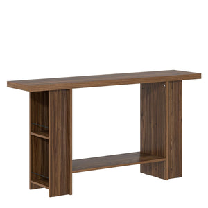2-Tier Console Table with Side Storage Shelves, 53 Inch
