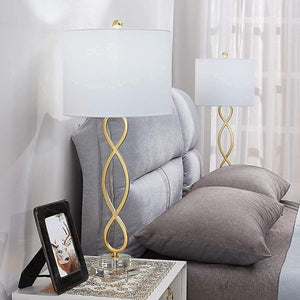 Crystal Base Table Lamps Set of 2 – 3-Way Dimmable Buffet Lamps