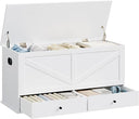 Farmhouse Storage Bench with 2 Fabric Drawers