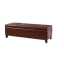Storage Ottoman with Tufted Lid & Nailhead Trim