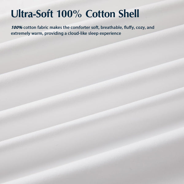 White Goose Down Comforter – All Season Baffle Box Duvet Insert