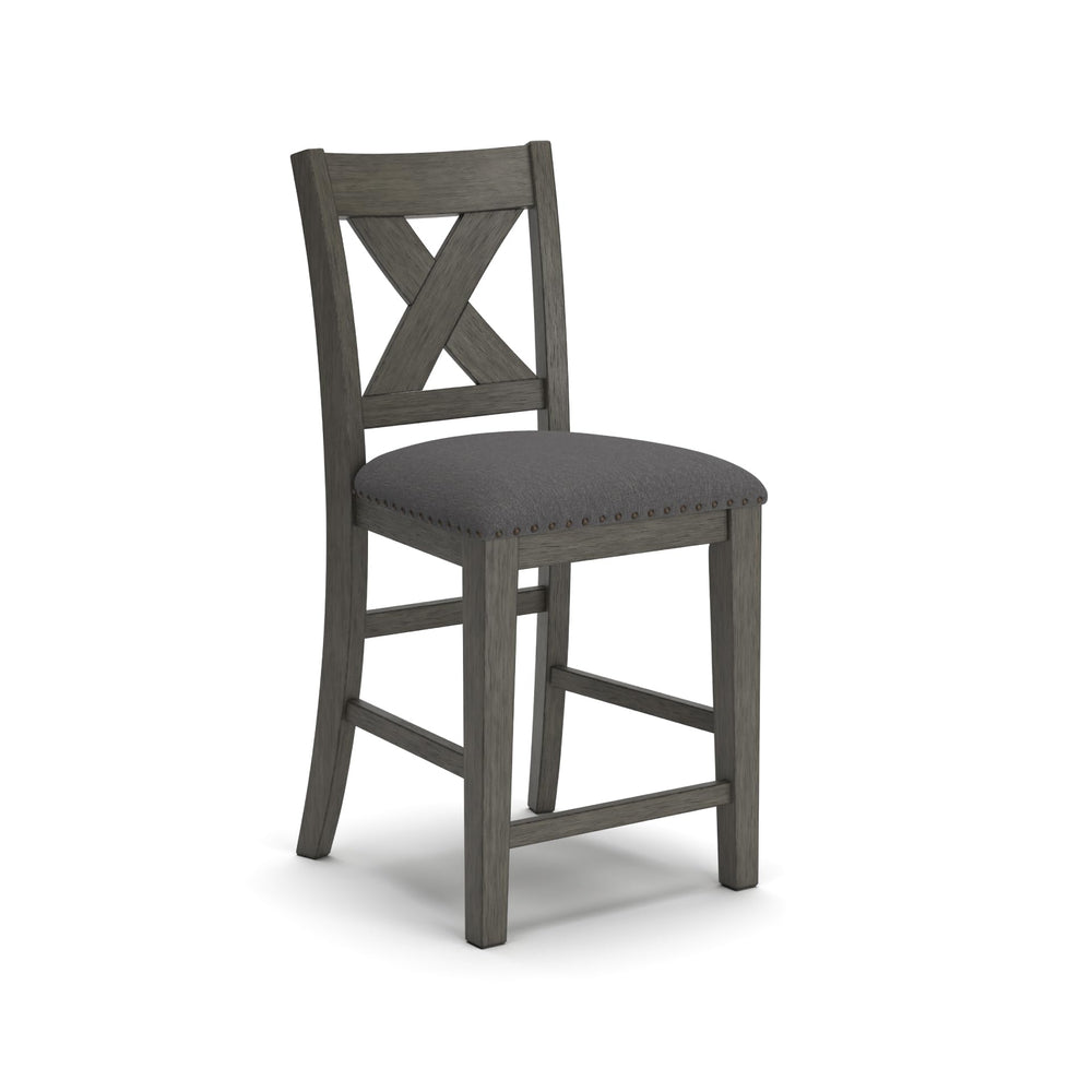 Counter Height Bar Stools Set of 2 – Upholstered Wood Frame