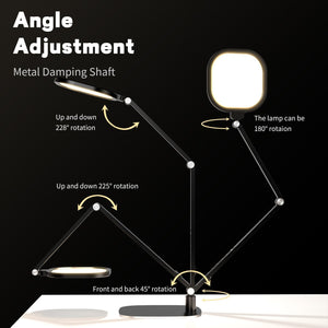 LED Swing Arm Desk Lamp with Webcam Light