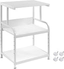 3-Tier Rolling Printer Cart with Height-Adjustable Shelf