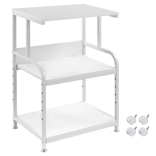 3-Tier Height Adjustable Printer Stand with Wheels