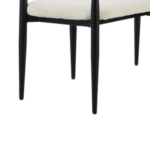 55" Metal Loveseat Settee with Iron Frame & Open Backrest