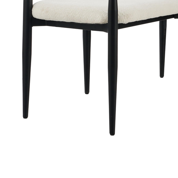 Modern Bouclé Loveseat with Iron Frame