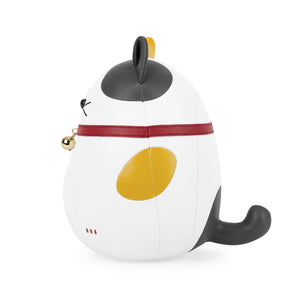 Lucky Cat Decorative Bookend – Synthetic Leather Animal Figurine
