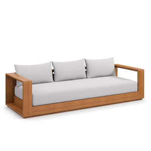 Acacia Wood Outdoor Patio Sofa – 3-Seat All-Weather Porch Couch