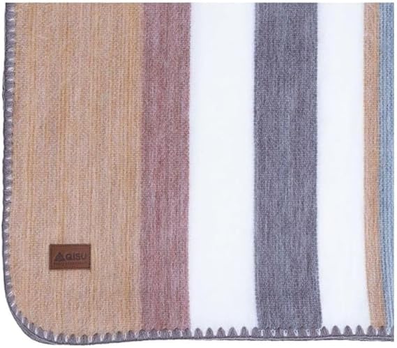 Alpaca Wool Throw Blanket 85" x 65" — Striped, Hypoallergenic