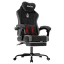 SUKIDA Fabric Video Gaming Chair, Ergonomic High-Back Computer Game Chairs with Large Massage Adjustable Lumbar Support, Headrest and Linked Armrests for Long Hours Sitting Task Chair, Black