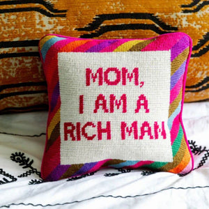 Needlepoint Decorative Throw Pillow 10" x 10"