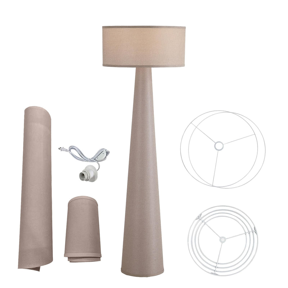 59" Tall Fabric Floor Lamp with Linen Shade