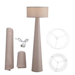 59" Tall Fabric Floor Lamp with Linen Shade