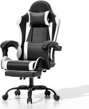 Ergonomic Gaming Chair with Footrest, Headrest & Lumbar Support