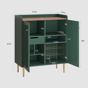 ZOSQUARE Coffee Bar Cabinet with Wine Racks, Wine Cabinet with Drawer and Adjustable Shelves, Liquor Cabinet, Sideboard Bar Cabinets for Home, Living Room, Dining Room