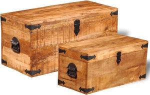 Mango Wood Storage Chest Set of 2