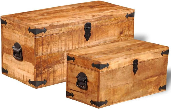Mango Wood Storage Chest Set of 2