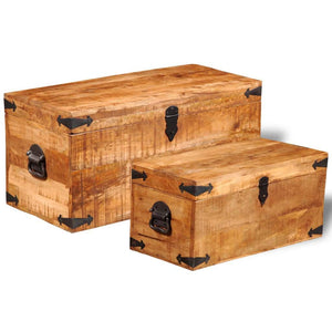 Mango Wood Storage Chest Set of 2