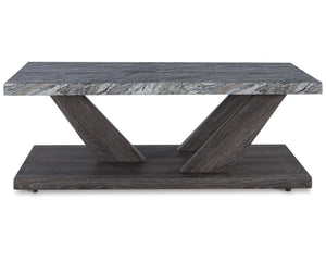 Contemporary Faux Marble Occasional Table Set of 3 with Casters