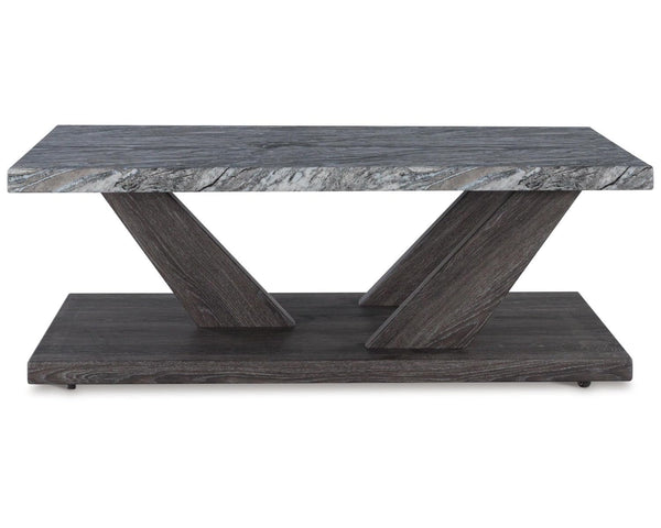 Contemporary Faux Marble Occasional Table Set of 3 with Casters