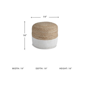 Round Jute Cotton Braided Pouf Ottoman