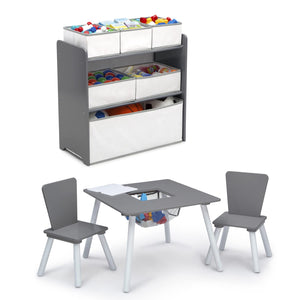 Toddler Playroom Set with Toddler Bed – Table, Chairs, Toy Organizer & Bed Bundle