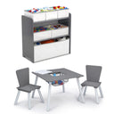 Kids 4-Piece Playroom Set – Table, Chairs & Toy Organizer