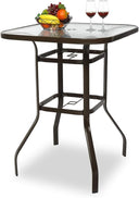 Outdoor Bar Height Patio Table with Umbrella Hole