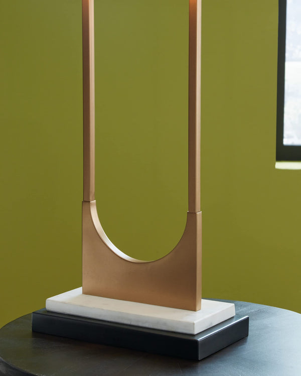 Contemporary Metal Table Lamp with Marble Base